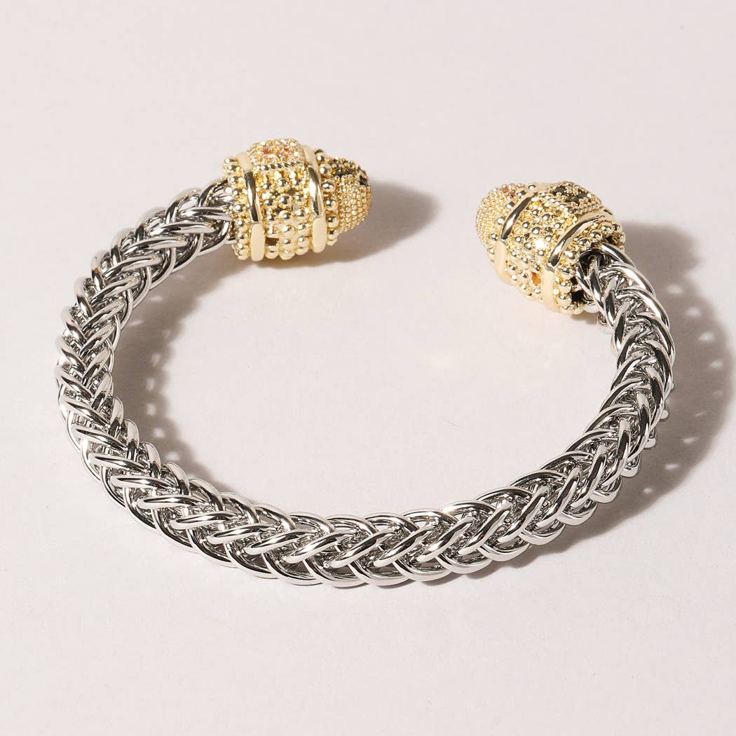 Fashion City - Vente Bracelet jonc - Bracelet jonc en forme de deux T, rond, entouré de pierres précieuses15