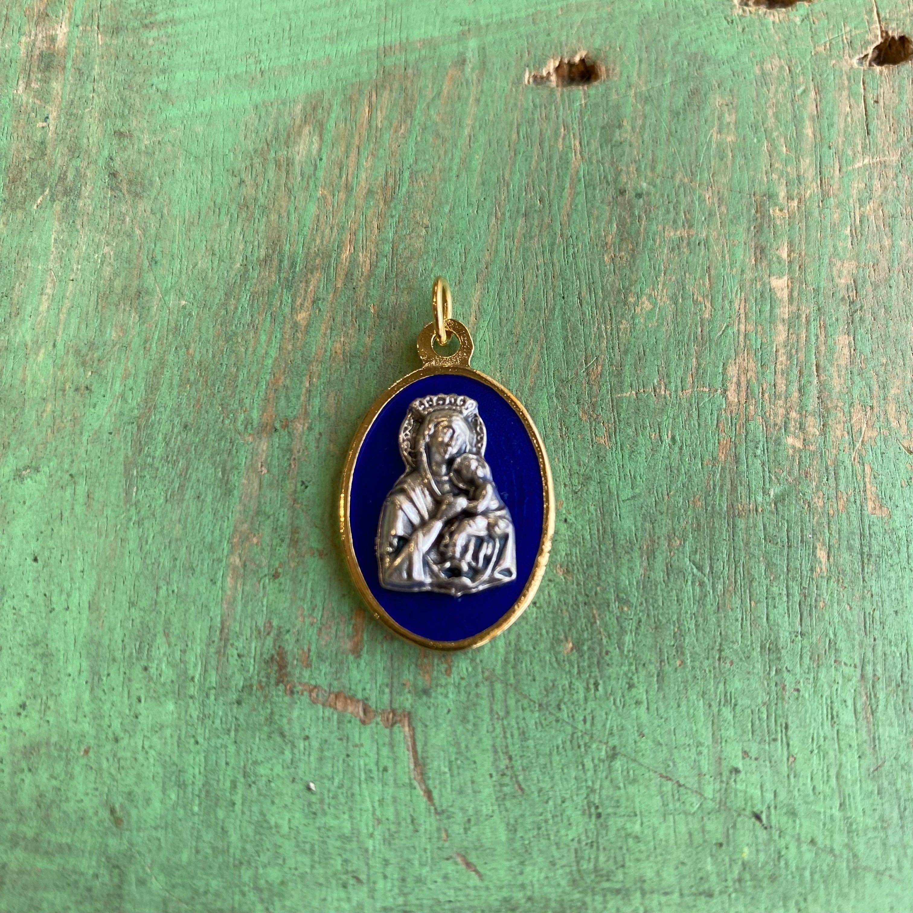 Love and Honor Jesus LLC - Wholesale Individuele bedel/hanger - Italiaanse ovale tweekleurige devotionele medailles6