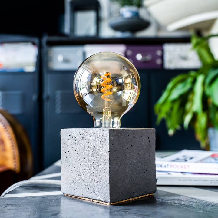 Junny - Vendita all'ingrosso Lampada da scrivania/d'accento - Lampada Cube - Cemento antracite4