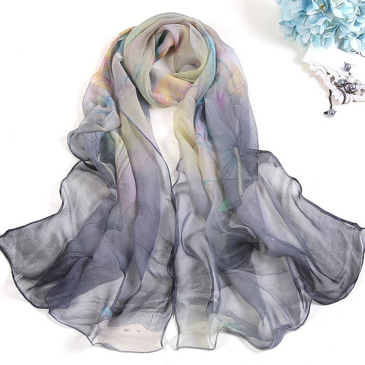 SALINA TRADING INC - Wholesale Scarf – Women's - Summer Lotus Flower Print Sunscreen Scarf16