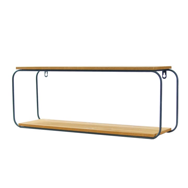 VIP Wood 24 in. Brown 2 Tier Wall Shelf for wholesale by VIP Home & Garden