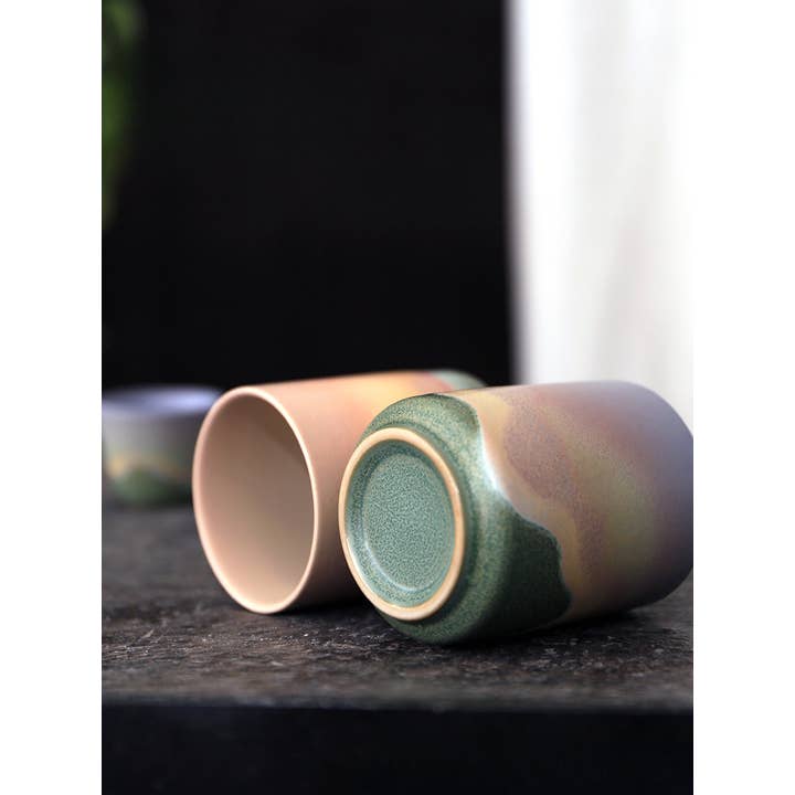 Gohobi (We cover U.S. import duties) - Wholesale Coffee/tea cup - Gohobi Ceramic Japanese Style Green Pink Tea Cup Yunomi6