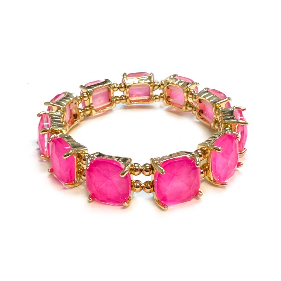 StarryNYC - Wholesale Schakelarmband - Neon kussen geslepen glazen kristal verbonden stretch armband9