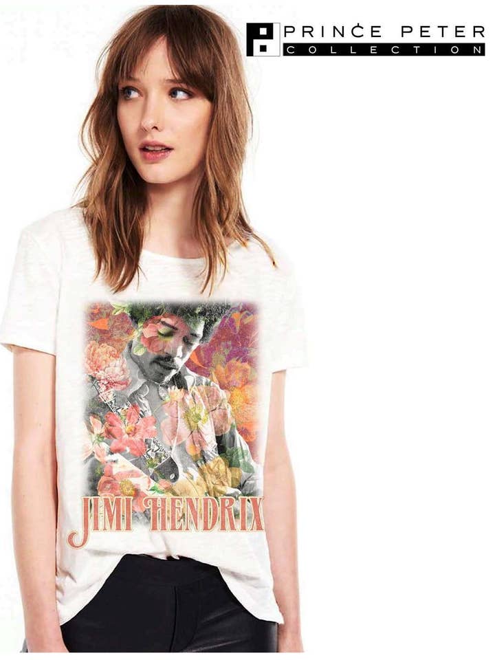 JIMI HENDRIX FLORAL TEE for wholesale by Prince Peter Collection