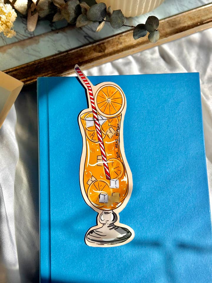 Sip. Read. Repeat Lemonade Holographic Laminated Bookmark for wholesale by Arts By BooksNMae