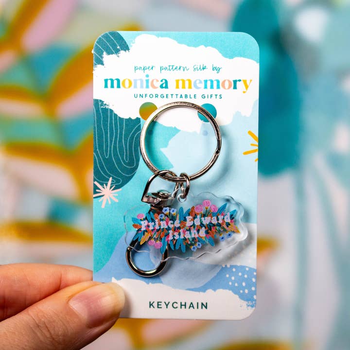 Prince Edward Island Groove Floral Keychain for wholesale by Paper Pattern Silk