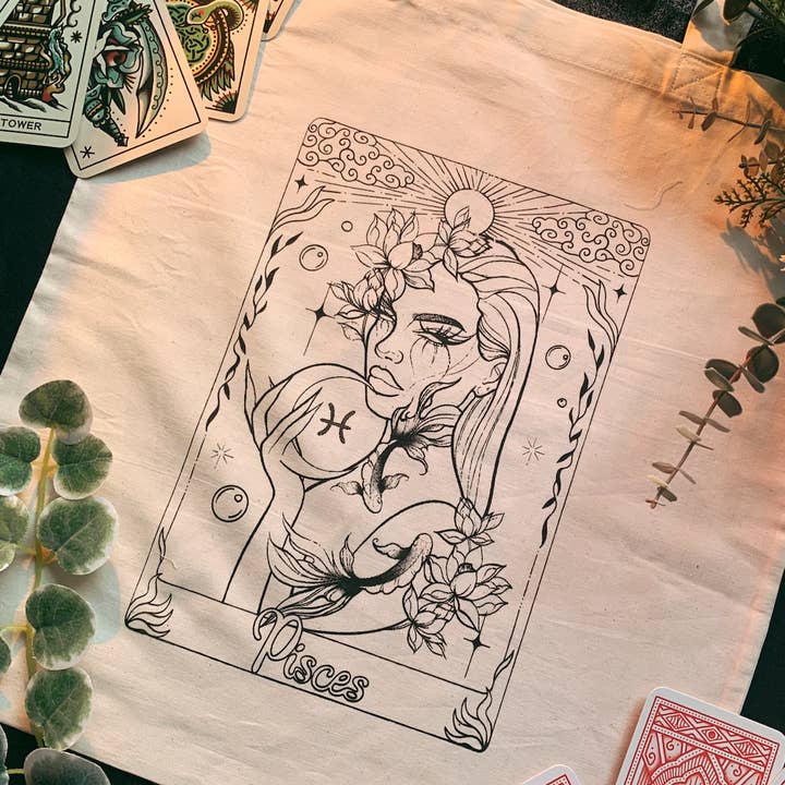 Ruby Rose Designs – Engroshandel Tote bag - Dame – Zodiac goddess tarotkort-taske fra Ruby Rose Designs9