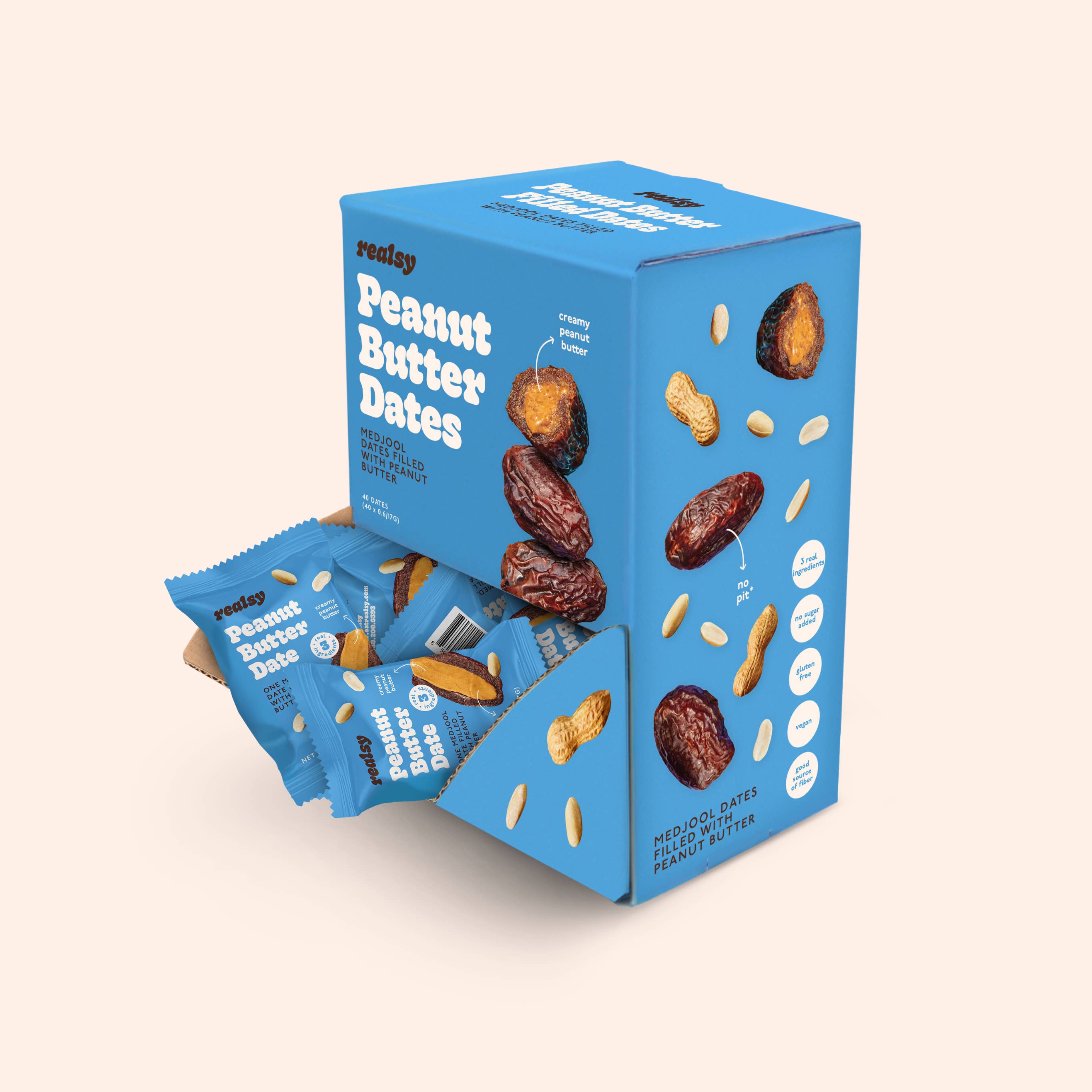 realsy - Wholesale Nuts - Peanut Butter Dates | Individually Wrapped (40 count)