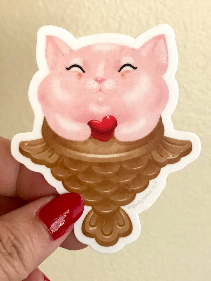 Purrmaid vinyl sticker for wholesale by Kitschy Delish