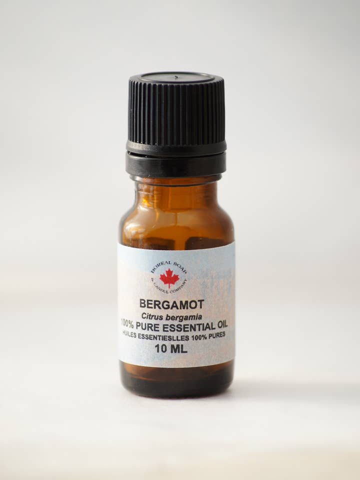 10 ml di olio essenziale di bergamotto per la vendita all'ingrosso da parte di Boreal Soap and Candle Company Inc.