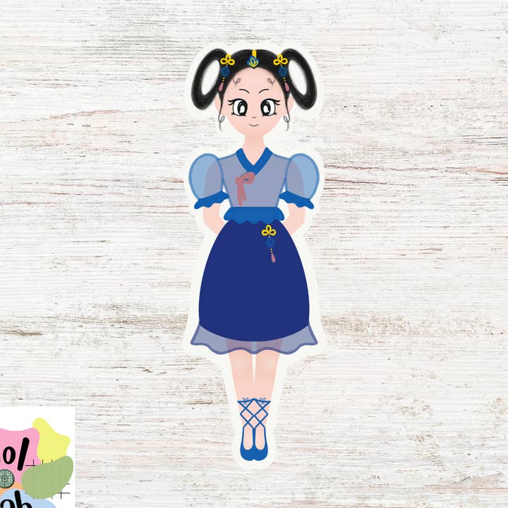 koreanske damer hanbok klistermærker (flere stilarter) for engroshandel hos Nol.jah,LLC