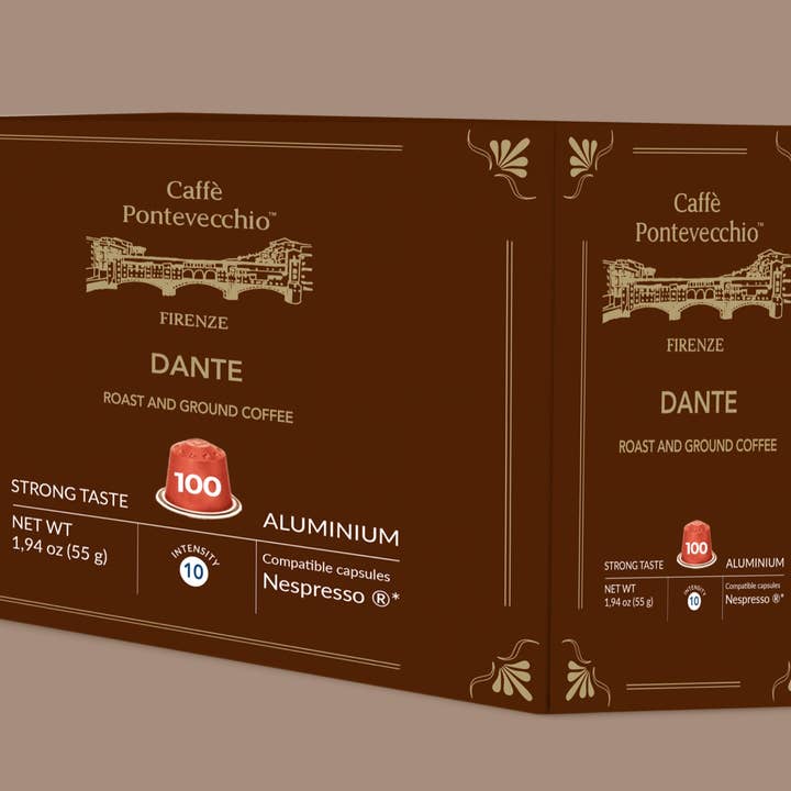Dante - Linha Comédia 100 Cápsulas Compatíveis Nespresso por atacado de Caffe Pontevecchio Firenze