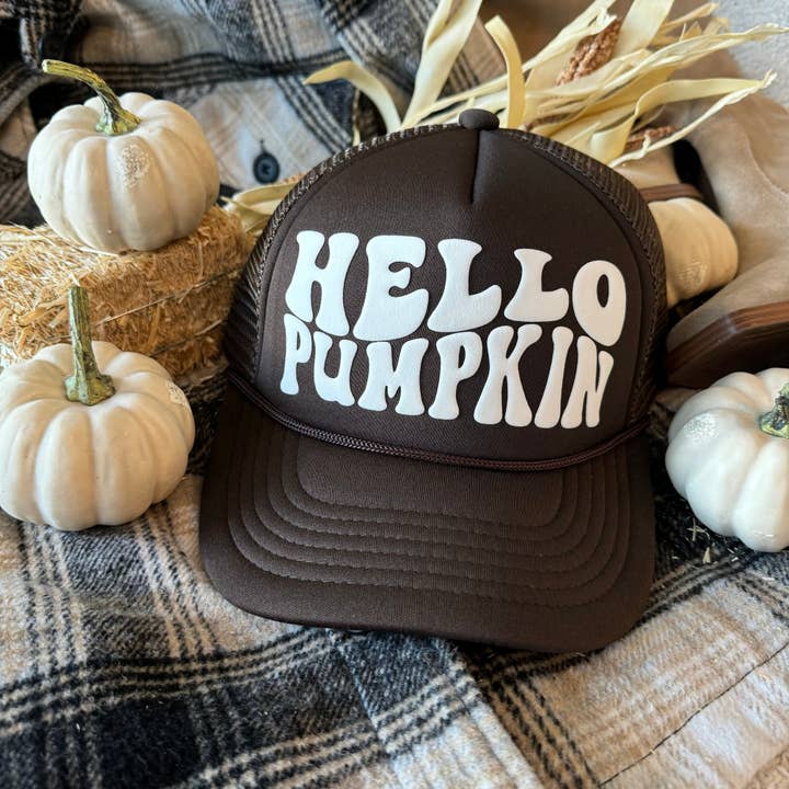 Malibu and Mint - Wholesale Trucker Hat - Women's - Hello Pumpkin Trucker Hat1