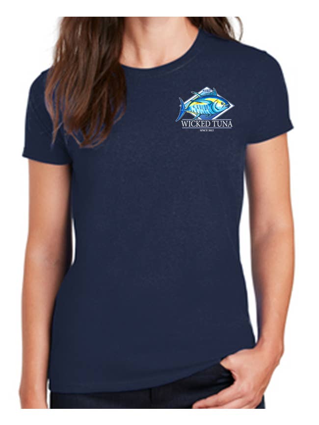 Wicked Tuna - Wholesale Screen Printed T-Shirt - Women's - Wicked Tuna SS Ladies Cotton Shirt - Fresh Catch Design5