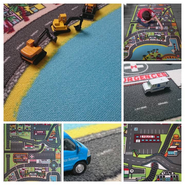 Tapitom - Vendita all'ingrosso Tappetino da gioco - Bambini e neonati - Tappeto da gioco 130 x 200 cm per auto per bambini in città