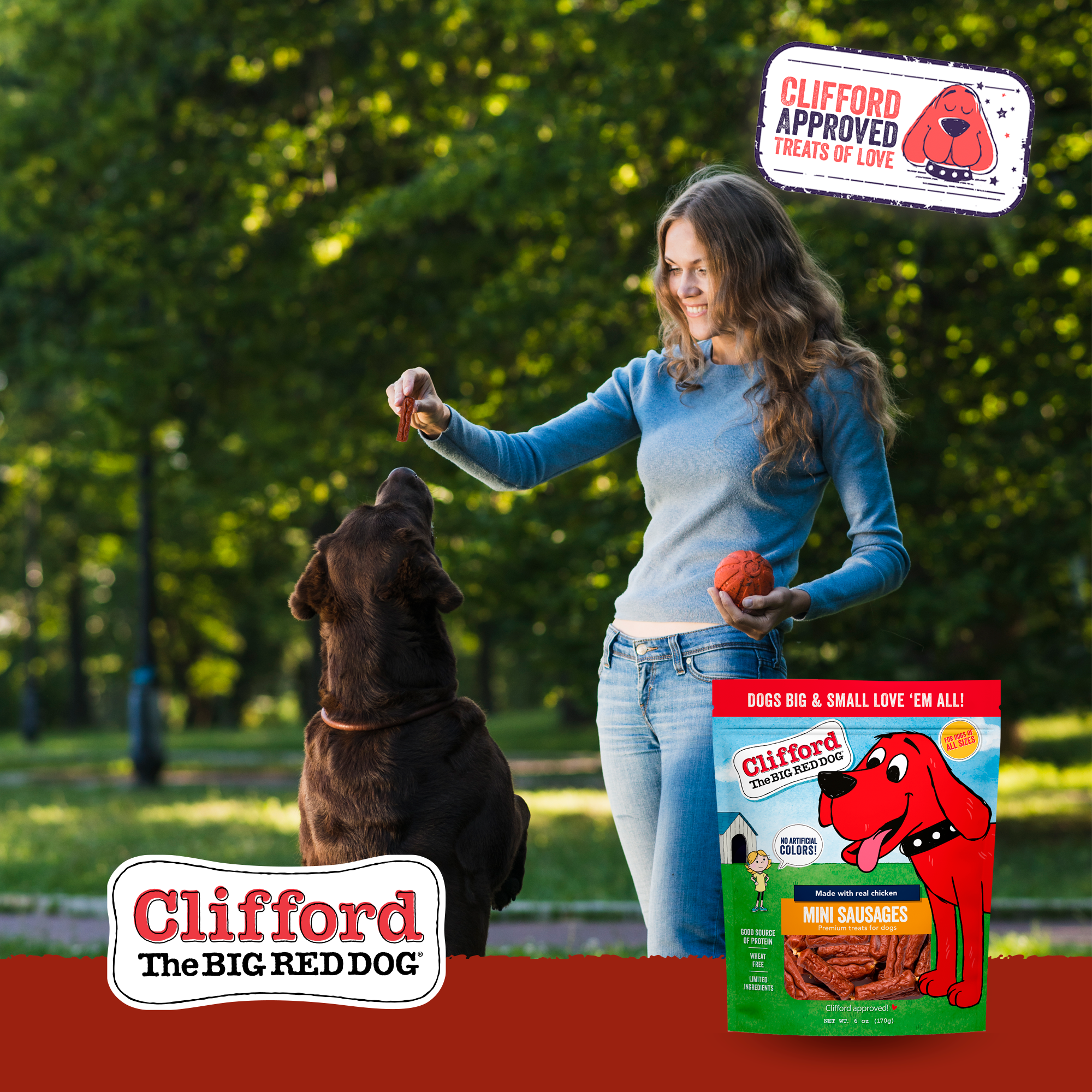 J&C PET SUPPLY LLC – snacks e guloseimas - Cão por atacado – Clifford The Big Red Dog Mini Salsichas 170 g Petiscos Mastigáveis para Cães7