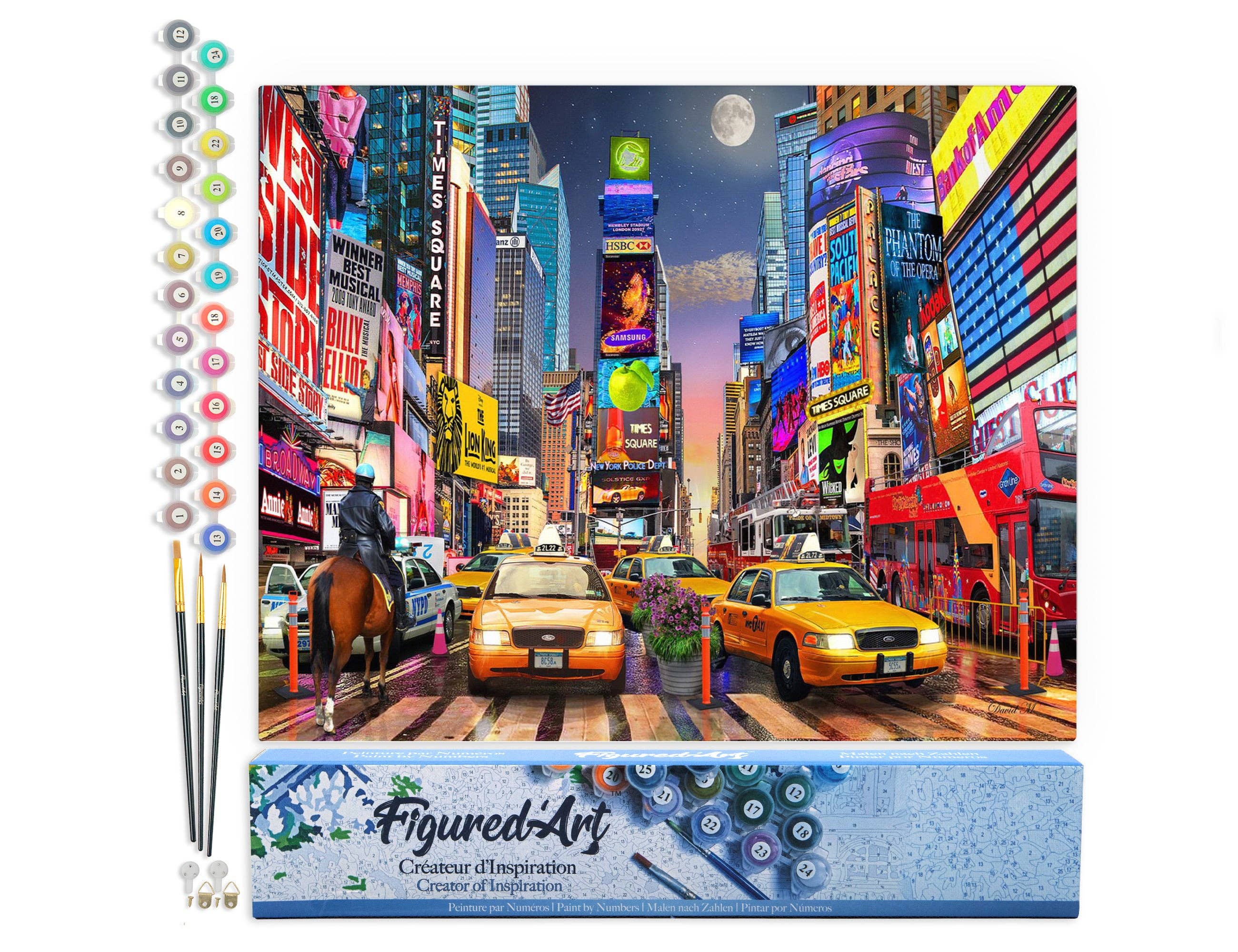 Figured'Art - Wholesale DIY Craft Kit - Paint by numbers Night in Timesquare