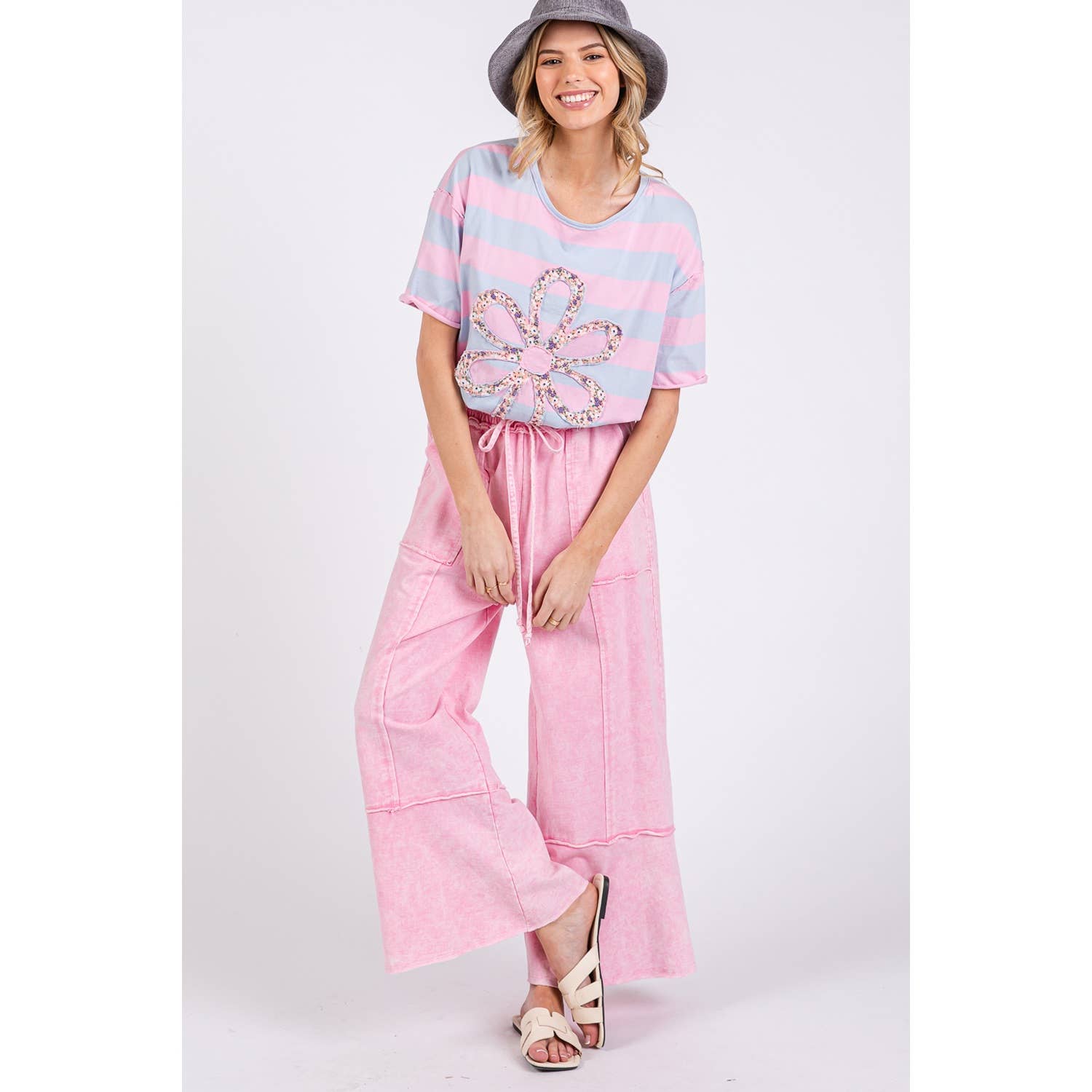 Sage + Fig - Wholesale Pants - Women's - MINERAL WASHED TERRY KNIT PANTS (SP7055-A)29