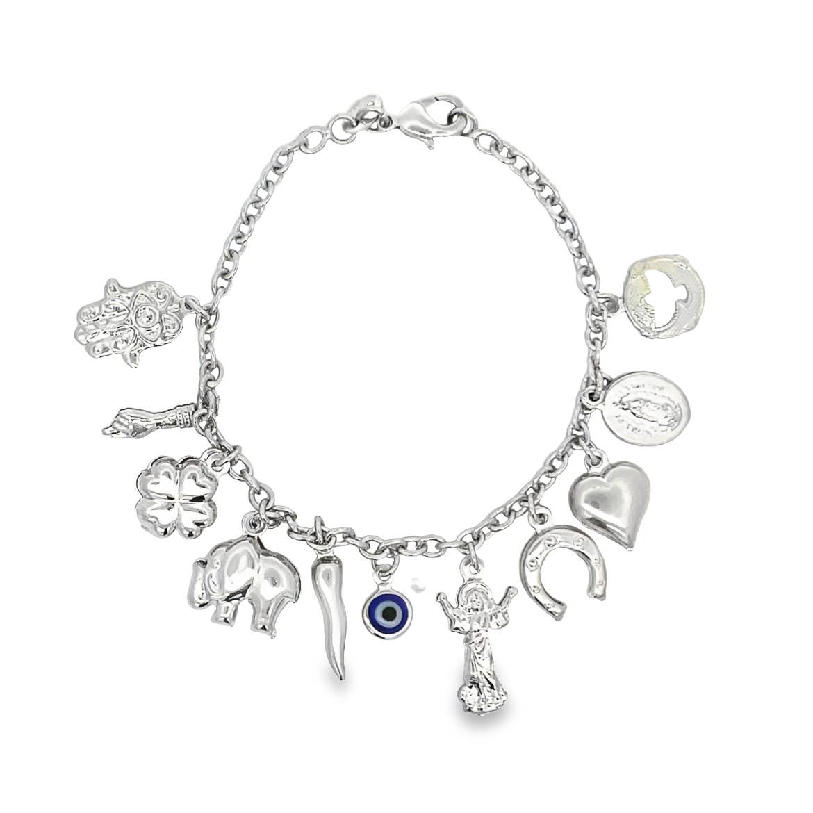 MIA Jewelry - Wholesale Charm/Dangle Bracelet - Charm Bracelet With Protection Charms, Hand of Hamsa