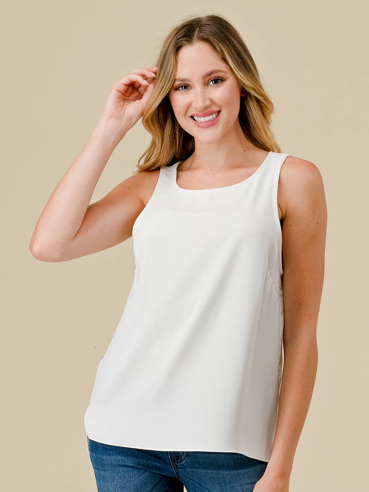 5518 creamy tank top for wholesale by Spin USA