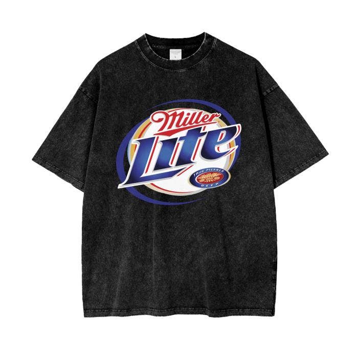TheKingShirt - Wholesale Graphic Sweatshirt - Women's - Vintage Miller Lite Beer Shirt - Party Tee Vintage Wash