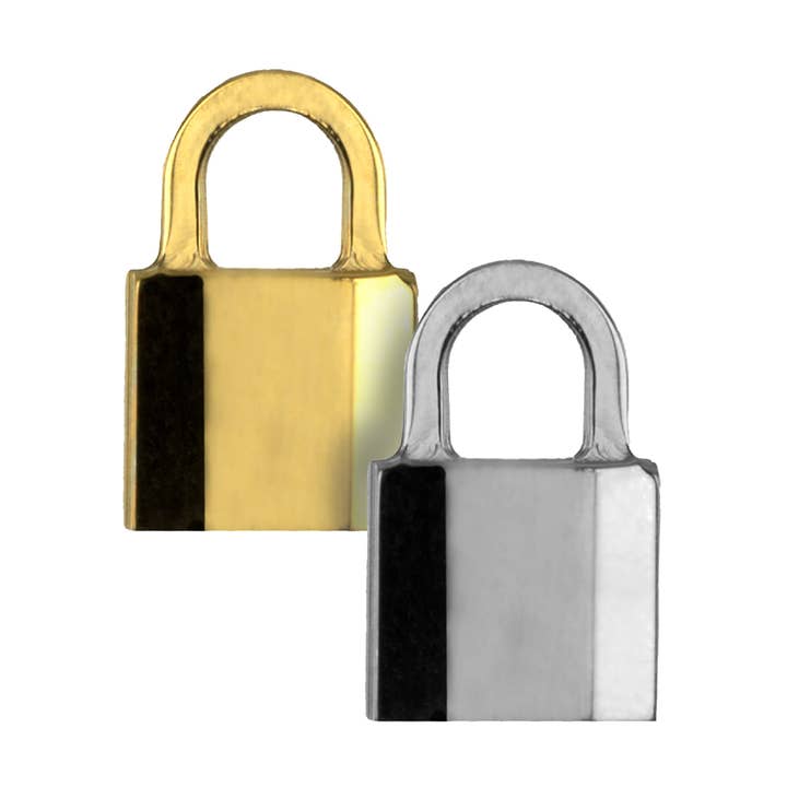 Square Padlock Medal to Engrave – Gold Plated / Sterling Sil for wholesale by Bijoux Fabrication Française