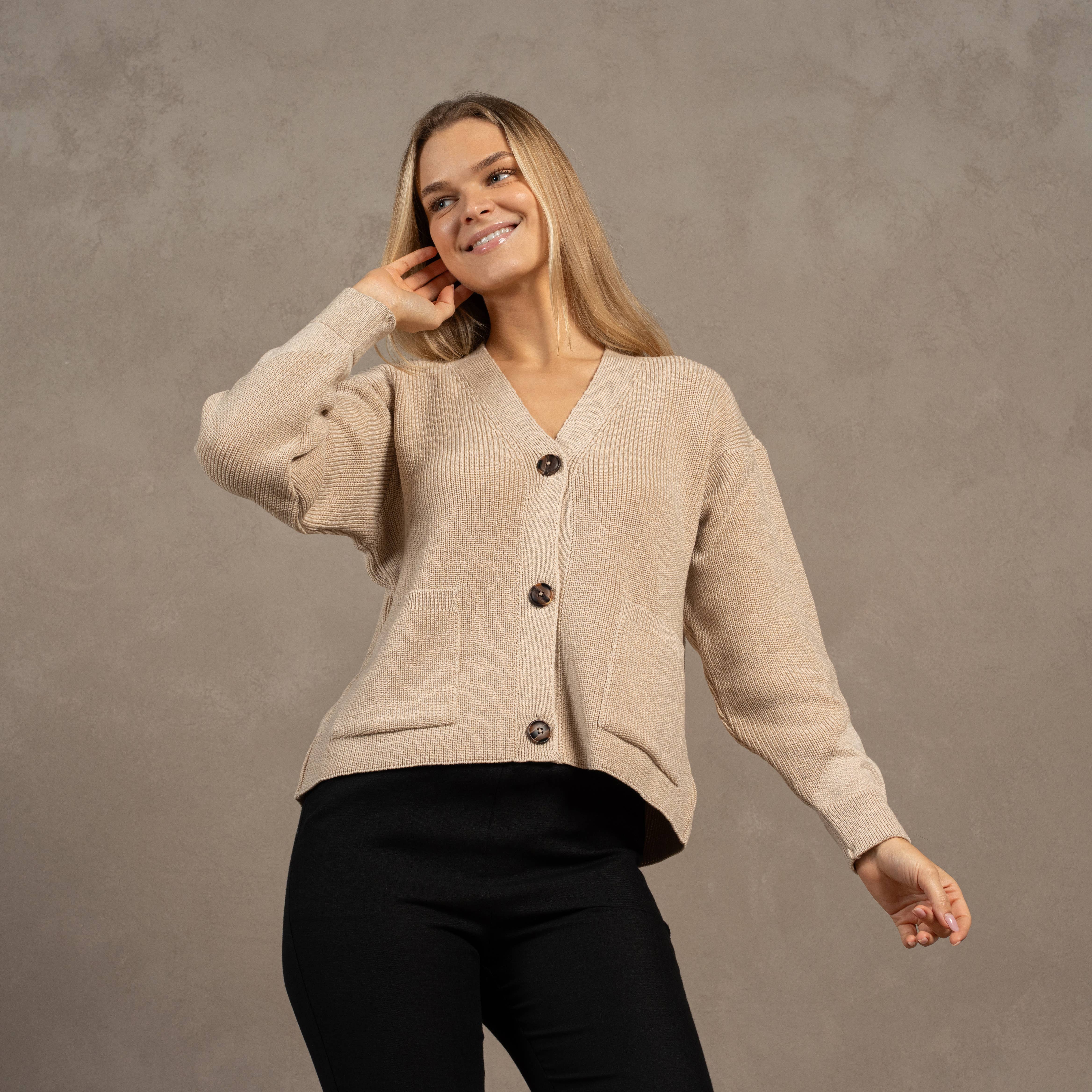 menique - Wholesale Cardigan - Women's - Women's Merino Wool Cardigan Hazel4