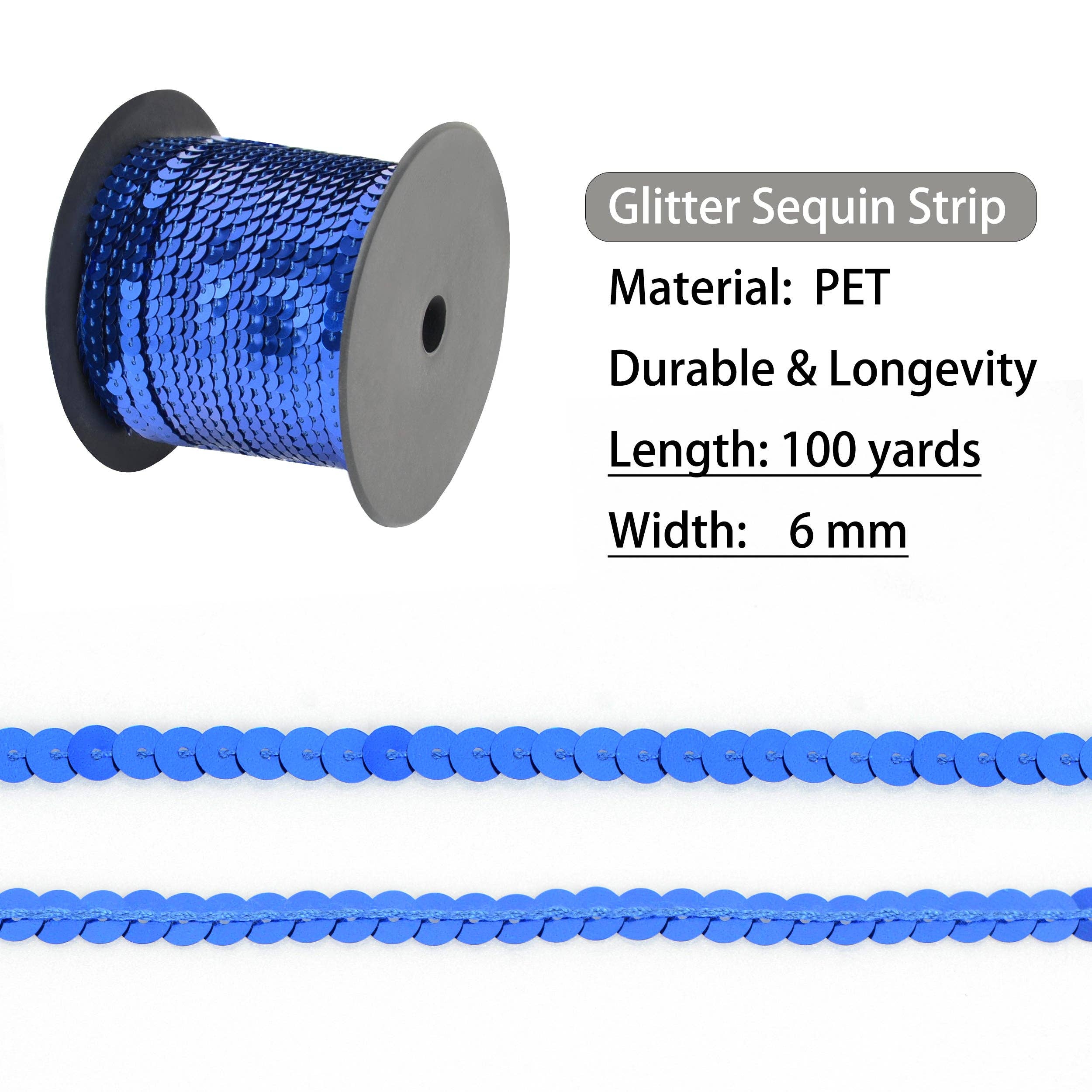 AK Brand - Venta al por mayor Material para manualidades - Tira de Lentejuelas Planas 6mm Lentejuela Metálica Adorno de Lentejuelas21