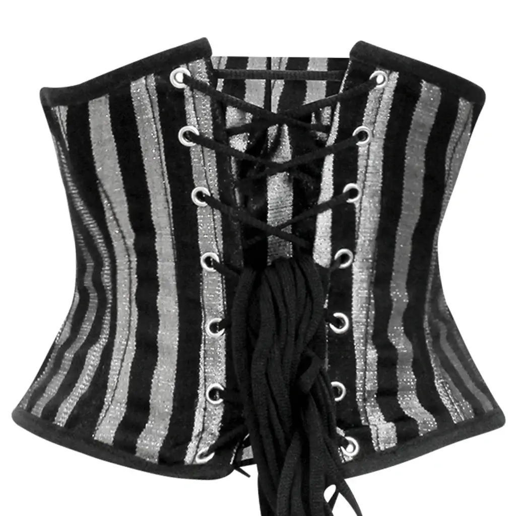 Attire Fashion Club - Vente Corset – femme - Corset en brocart argent sur mesure - Ajustement et design personnalisés1
