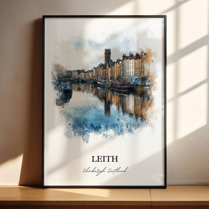 Leith, Escócia – Impressão de Arte em Aquarela por atacado de Premium Travel Art