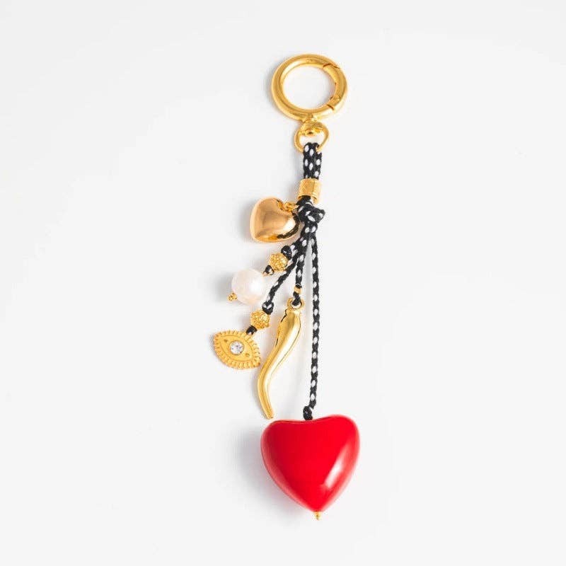 Dipped Shop – wholesale Keychain – Women's – Elegant Heart Pearl Keychain Bag Charm DP25C7878