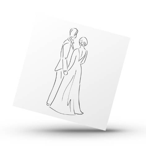 Hand-drawn Wedding Couple No1 (Mini Card) for wholesale by Kortspecialisten