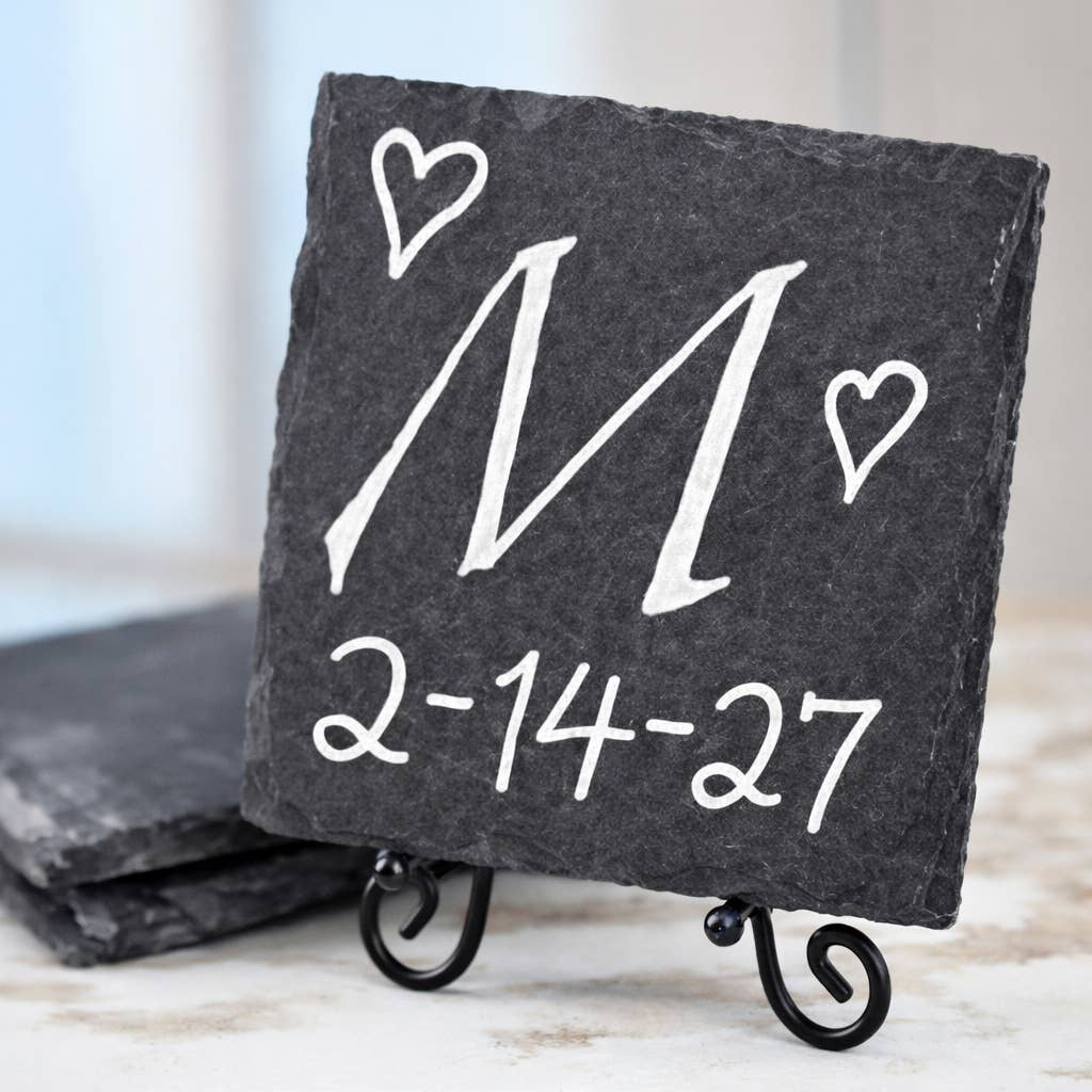 Factory Direct Craft - Vente Sous-verre - Lot de 4 sous-verres carrés en ardoise naturelle6