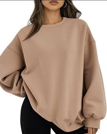 Masyal - Wholesale Sweatshirt - Women's - Women Oversize Solid Mock Neck Sweatshirt for Game Day17