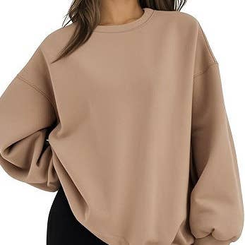 Masyal - Wholesale Sweatshirt - Women's - Women Oversize Solid Mock Neck Sweatshirt for Game Day17