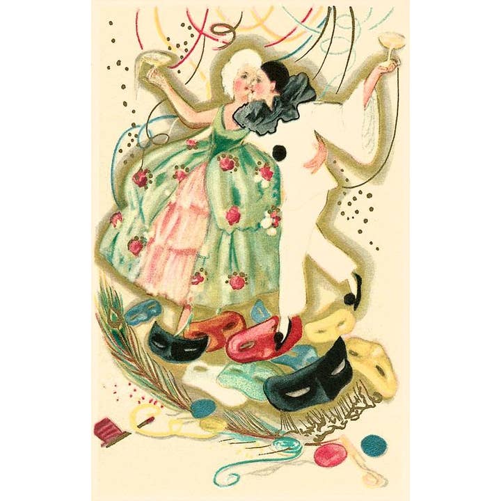 Found Image Press - Wholesale Stationery/notecard set - Greeting Card KU-102 Pierrot and Marie Antoinette