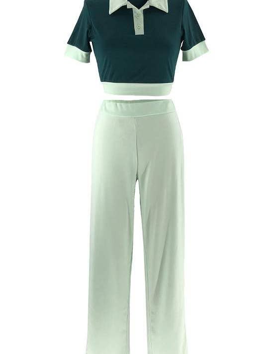 Fashion Combination - Wholesale Top & Skirt Set - Women's - polo tee and pants set1
