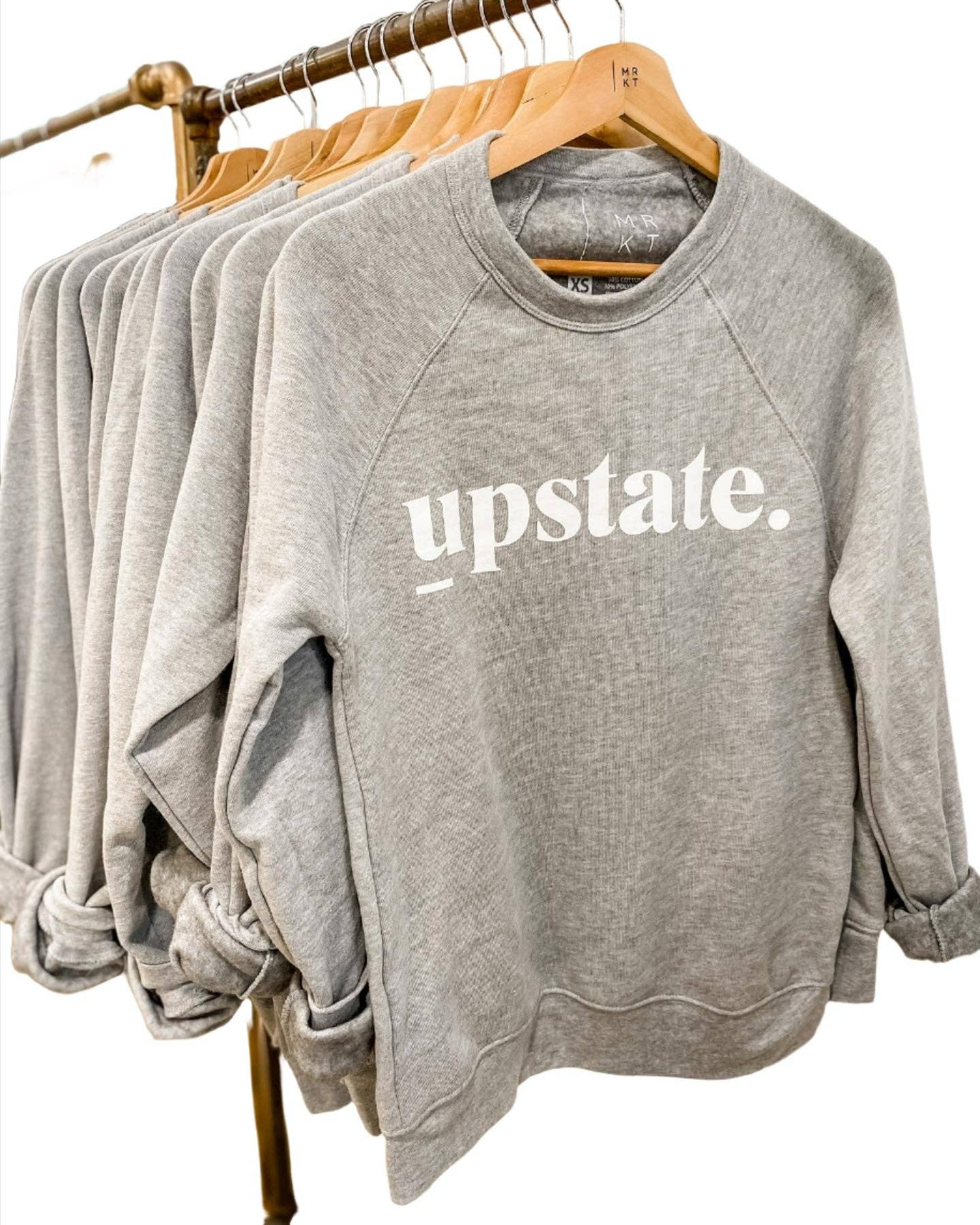 Pittsford MRKT - Venta al por mayor Sudadera estampada - Mujer - UPSTATE CREW - GRIS BREZO