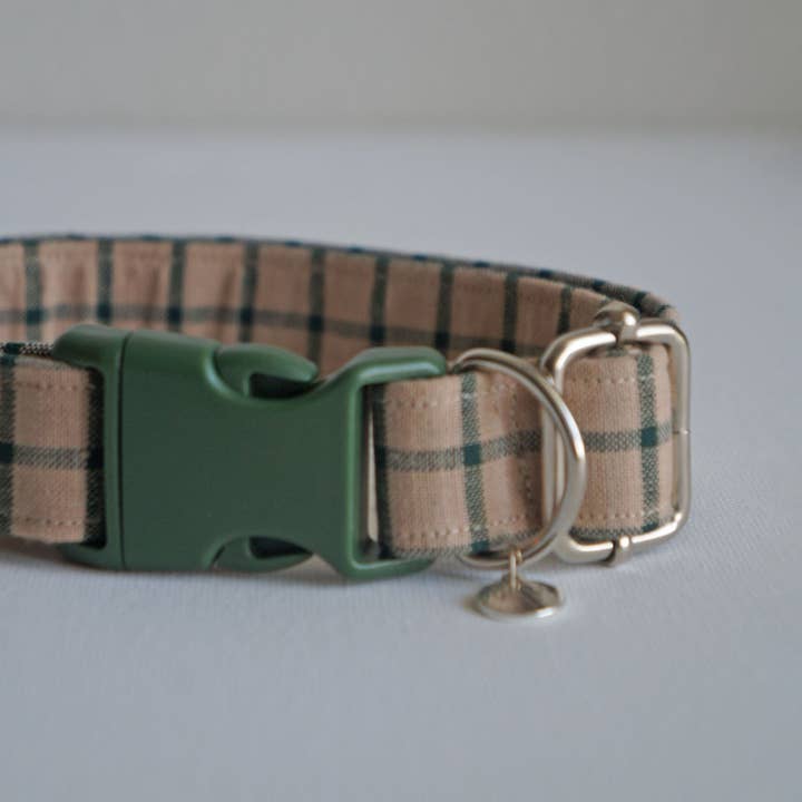 kiwi & WILLOW - Wholesale Pet Collar - Dog - Beige Plaid Dog Collar4