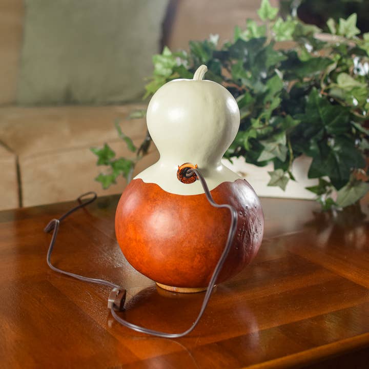 Meadowbrooke Gourds - Wholesale Decorative Tabletop Object - Casper Jack Jack-O-Lantern Medium Lit Gourd Luminary3