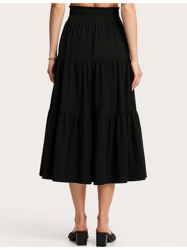 Sweetkama - Wholesale Skirt - Women's - Ladies Boho Elastic Waist Ruched Drawstring Skirt30