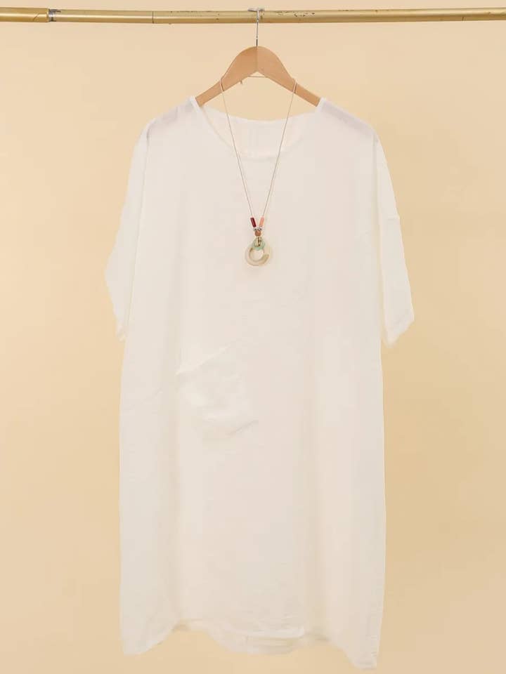 Túnica lisa com colar por atacado de Cbelle