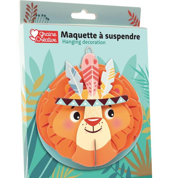 Graine Créative - Wholesale DIY Craft Kit - Kids - 3D CARDBOARD LION HANGING MODEL0