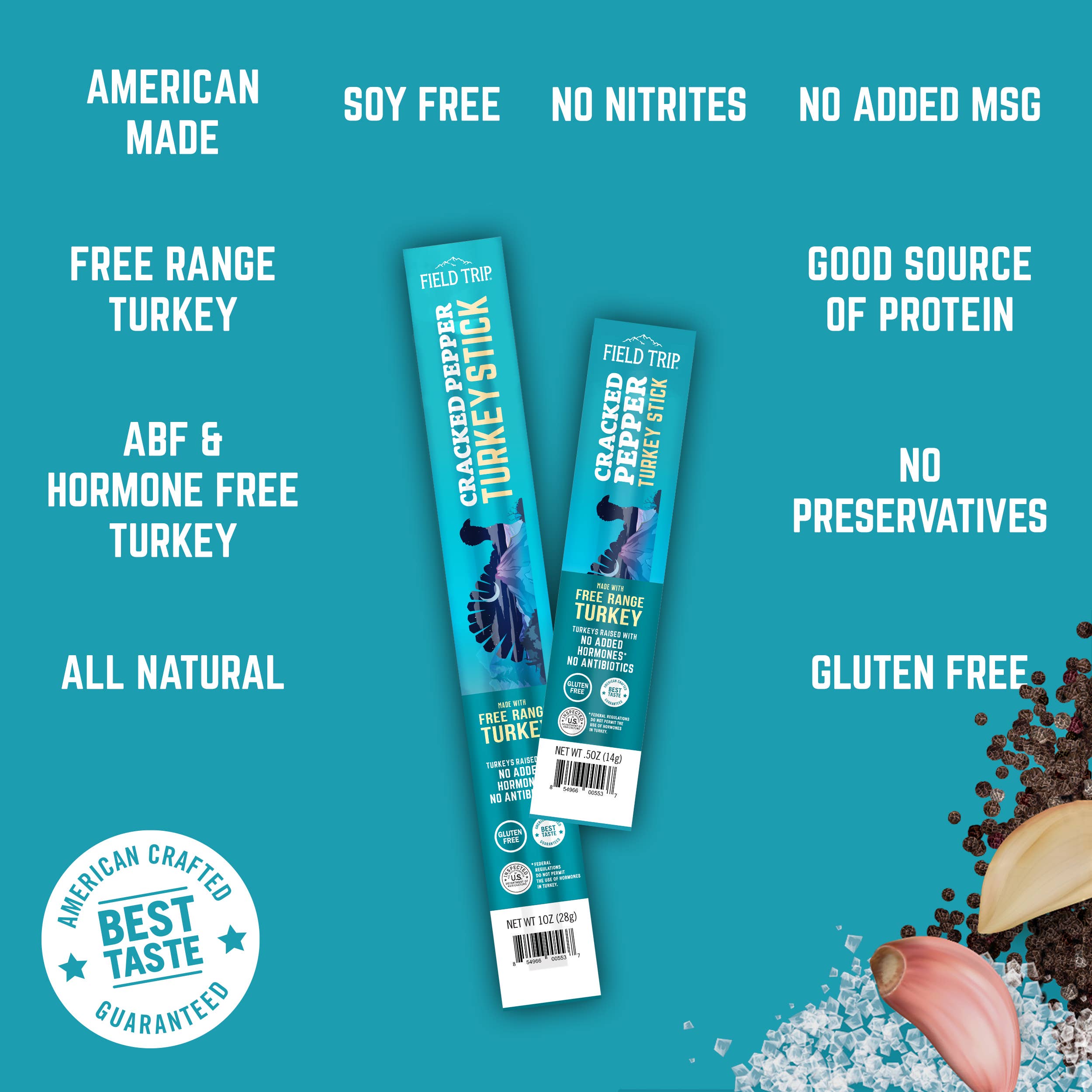 FIELD TRIP - Wholesale Jerky - Cracked Pepper Turkey Stick (1oz)3