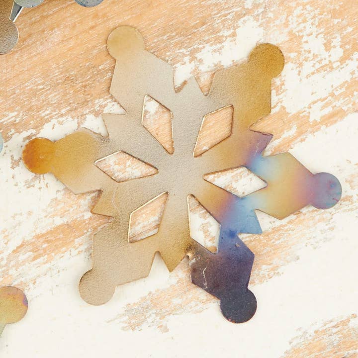 Factory Direct Craft - Wholesale Cutouts - 2" Burnished Metal Snowflake Cutouts (Package of 100 pieces)3