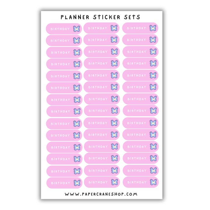 Cutesy Planner Sticker Set - Birthday for wholesale by Paper Crane Shop