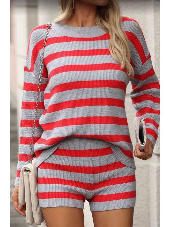 Miss Sparkling - Wholesale Lounge Set - Women's - Striped long sleeve 2 piece set 1