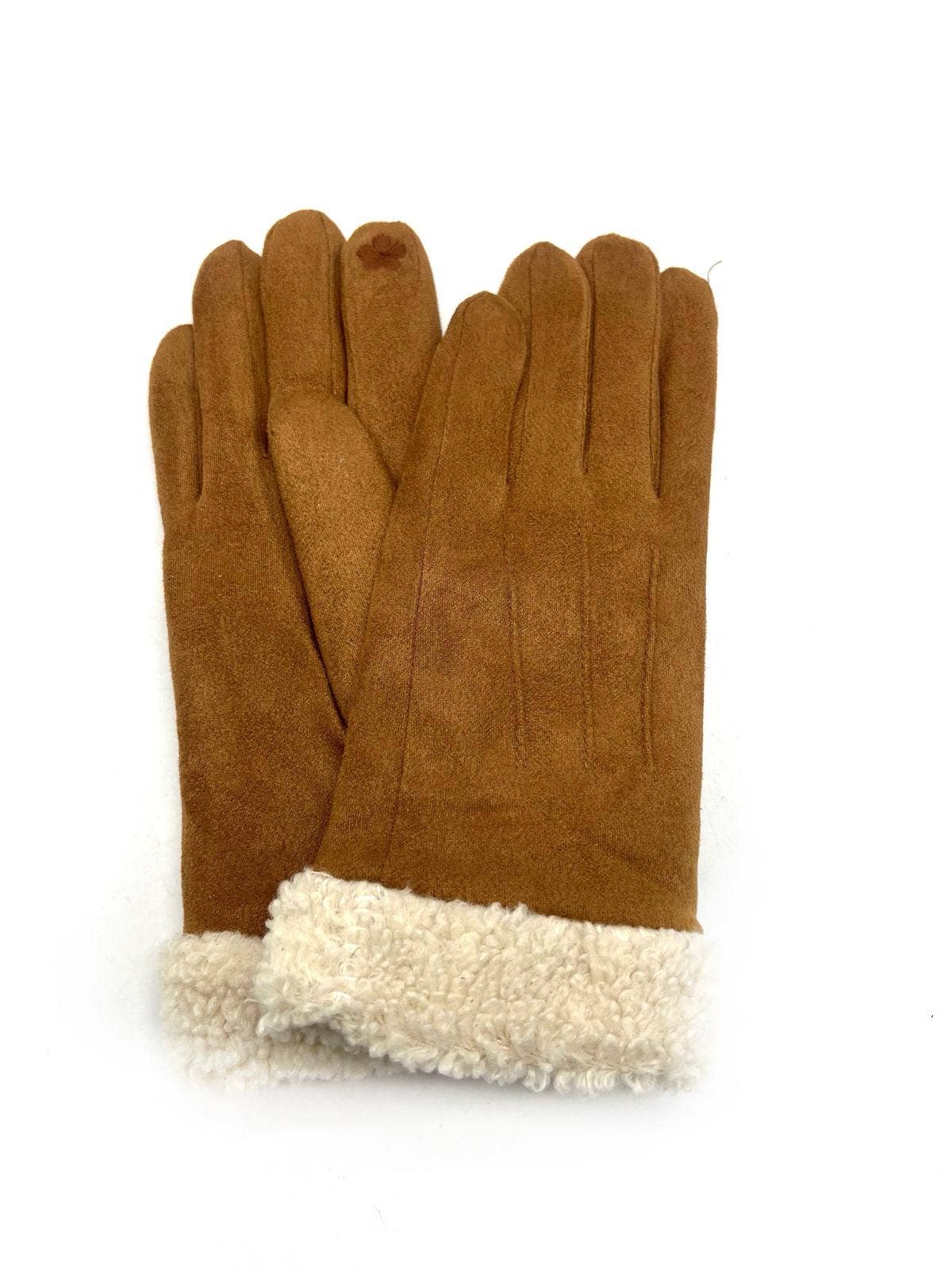 LINETA – Großhandel Handschuhe – Damen – ST-3027 Wildleder-Effekt-Fäustling mit Plüsch0