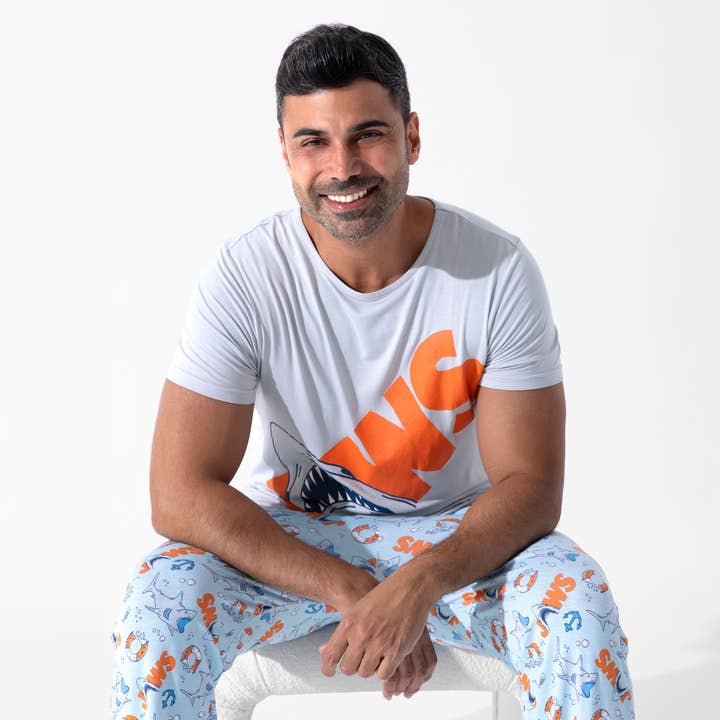 JAWS Core Bamboo Men's Pajama Set for wholesale by Bellabu Bear