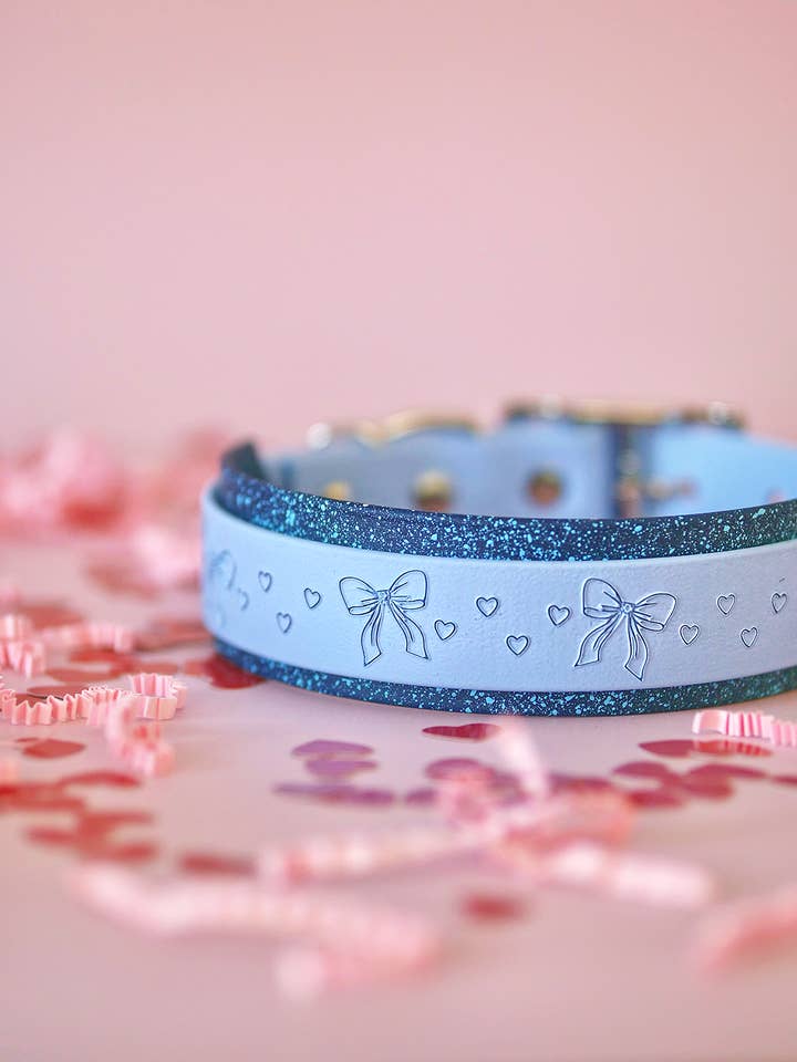 Evermore (Blue) - Embossed Hound Collar for wholesale by Woof and Snout